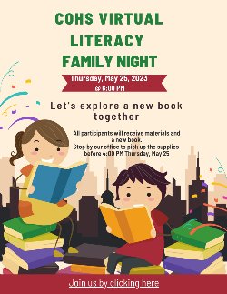 Flyer for COHS Literacy Night